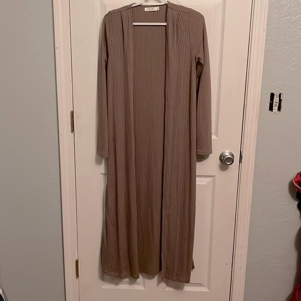 Brown long cardigan size small